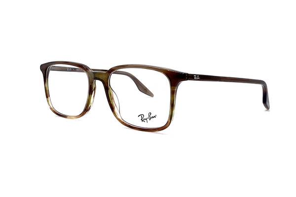 Ray-Ban - RB5421 Optics [Extra Large] (Polished Striped Brown & Green ...