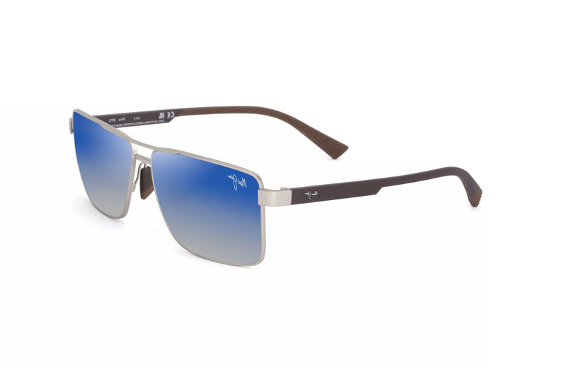 Maui Jim - Piha (Matte Silver w/ Brown)