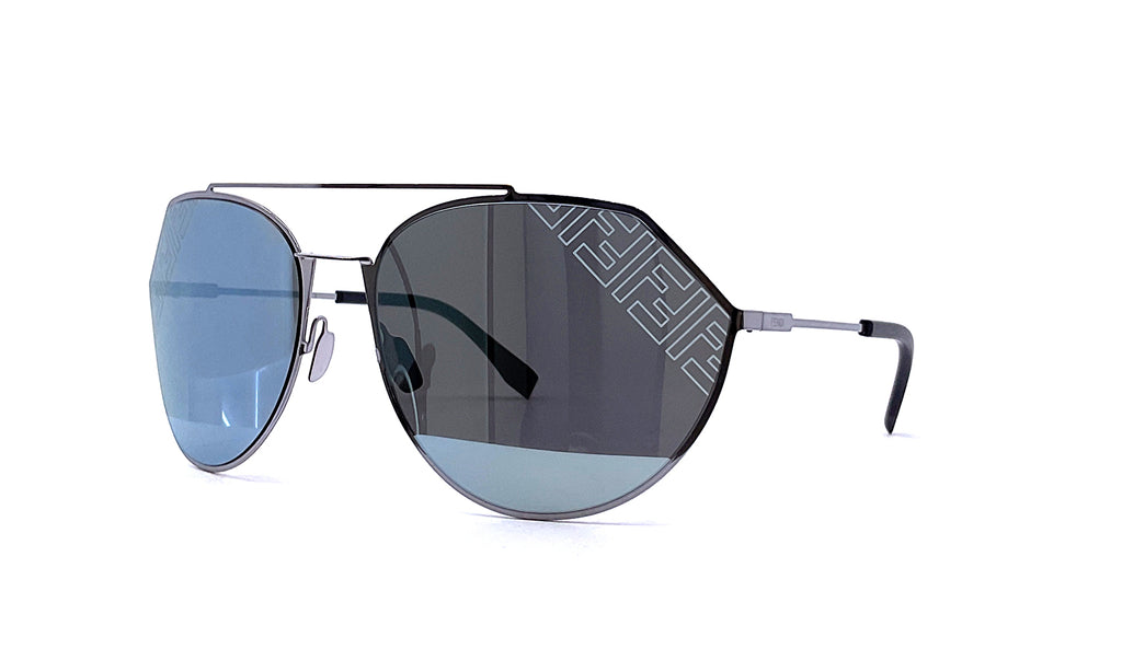 Fendi sunglasses with store logo on lens